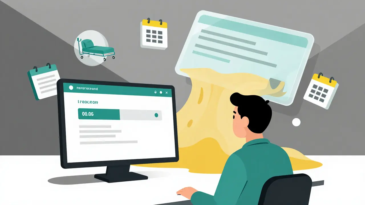 Patient sees no deductible progress on screen as copay card fades away