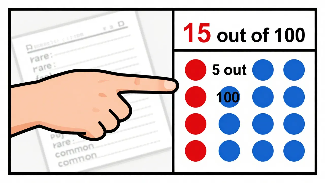 Split illustration showing vague medical terms on one side and clear numerical risks on the other, symbolizing improved understanding.