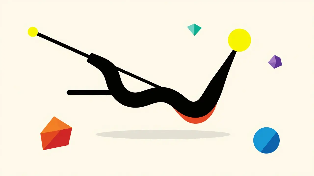 Abstract Bauhaus illustration of a medical endoscope screening the esophagus.