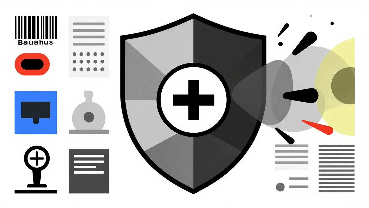 Abstract Bauhaus design of tech shielding patients from medication errors