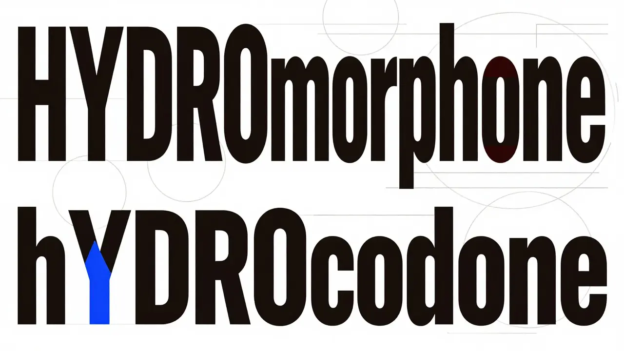 Geometric art showing Tall Man Lettering highlighting drug name differences